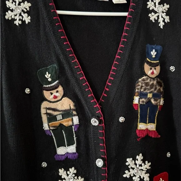 "Vintage Victoria Jones Christmas Nutcracker Sweater Vest" - Picture 4 of 8